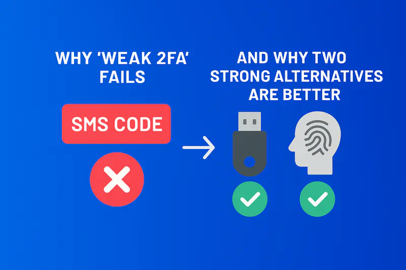 Why Weak 2FA Fails, and Why Two Strong Alternatives Are Better