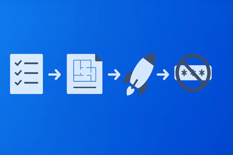 Admin inventory, policy design, pilot, expand, deprecate passwords
