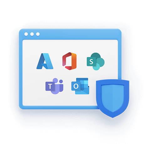 Various Microsoft Applications icons with WWPass Shield